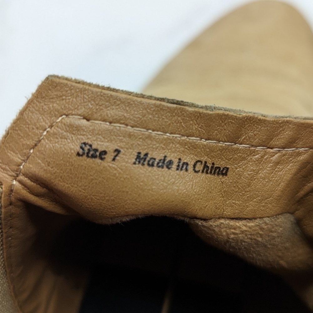 Dolce Vita Bootie Women 7 Ankle Nubuck Leather Brown Tan Chelsea Slip On Boot - Picture 9 of 11
